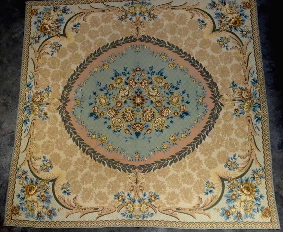 Large Vintage Cotton Tapestry Tablecloth 7 x 7 (1 of 7)