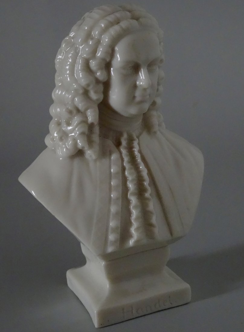 Fine Glazed Signed Blanc De Chine Bust Composer Hendel (1 of 8)