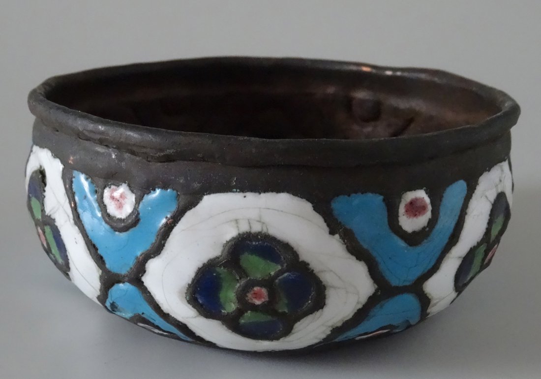 Early Antique Old Middle Eastern Islamic Enamel Bowl (1 of 6)