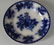 Antique Flow Blue Plate Moss Rose c. 1860