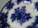 Antique Flow Blue Plate Moss Rose c. 1860 - 2