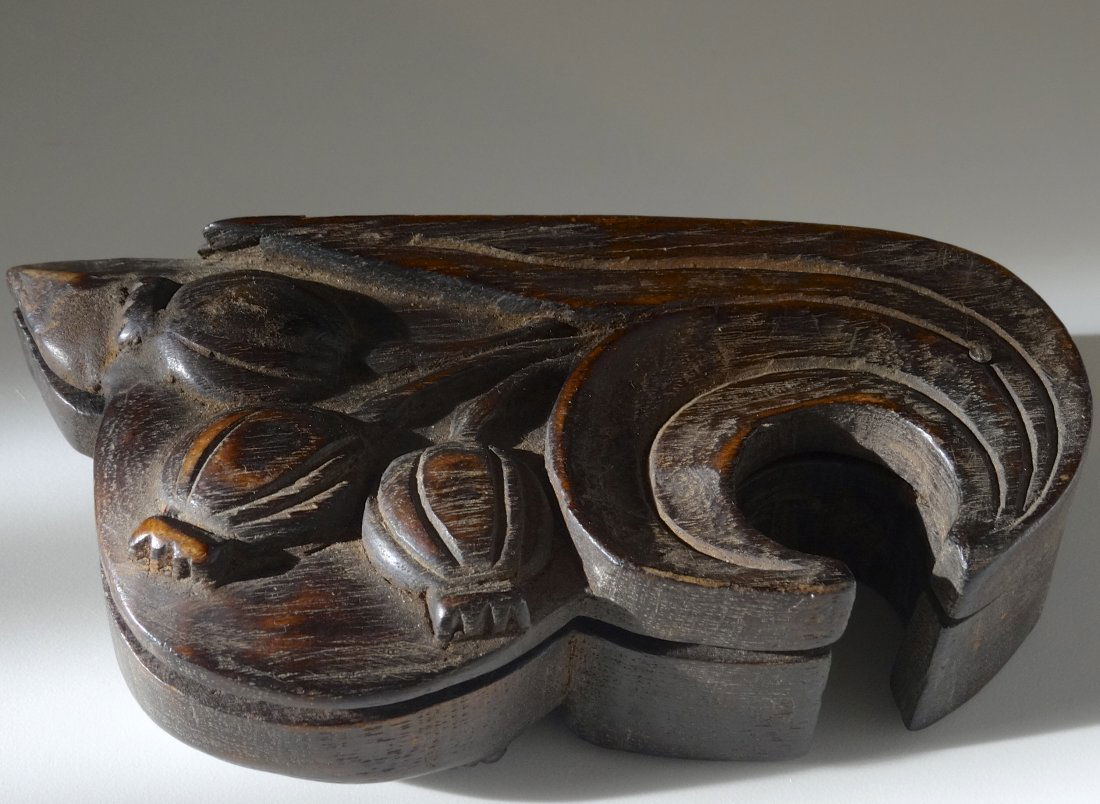 Carved Wood Opium Scale Box Empty Storage Container (1 of 4)