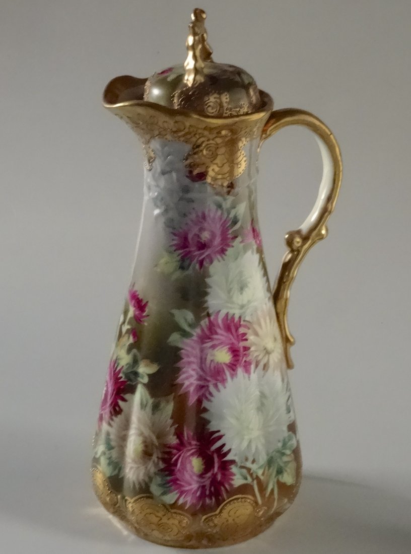 Antique Moriage Chrysanthemum Pitcher Lemonade Ice Tea (1 of 8)