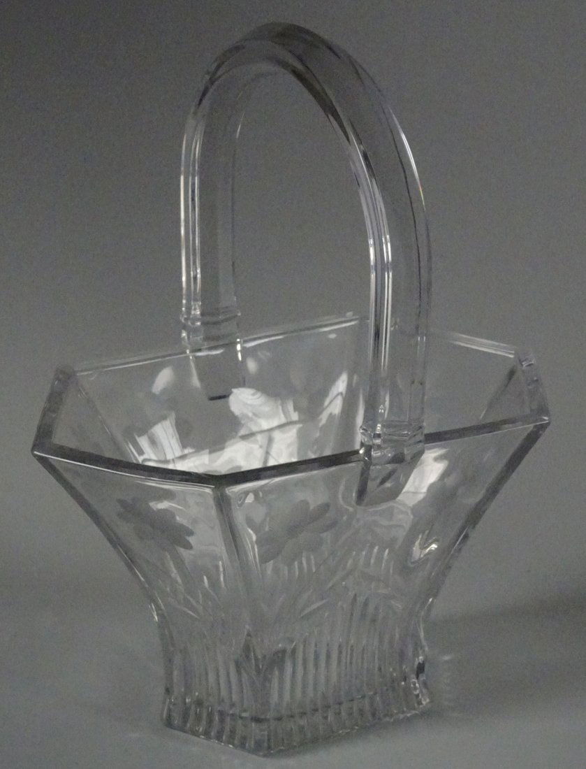 Vintage Art Deco Pressed and Cut Glass Brides Basket (1 of 10)