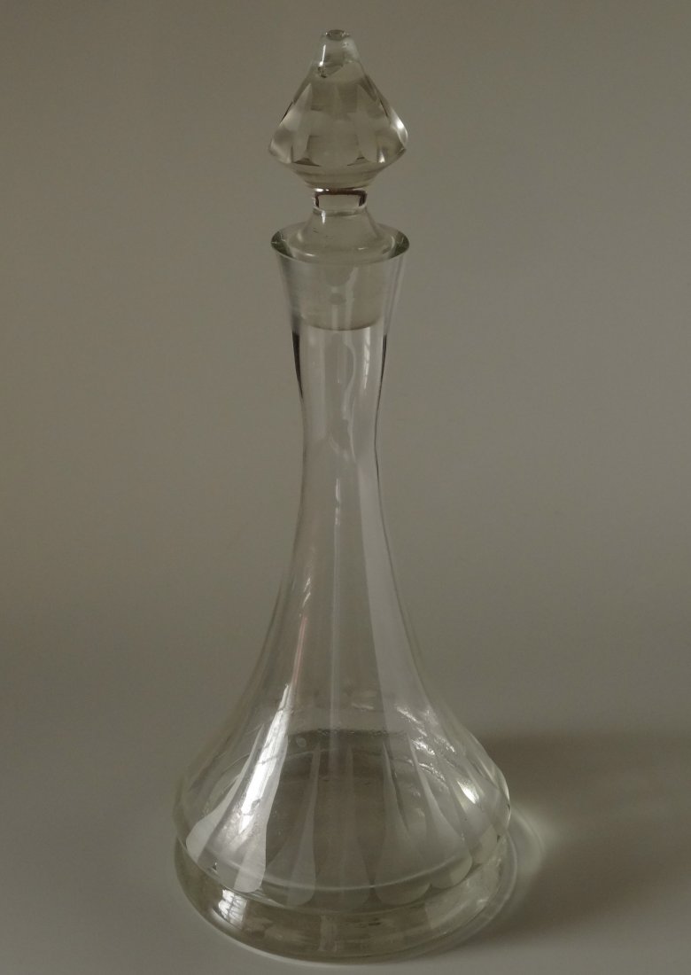 Very Large Art Deco Clear Glass Decanter Original (1 of 7)