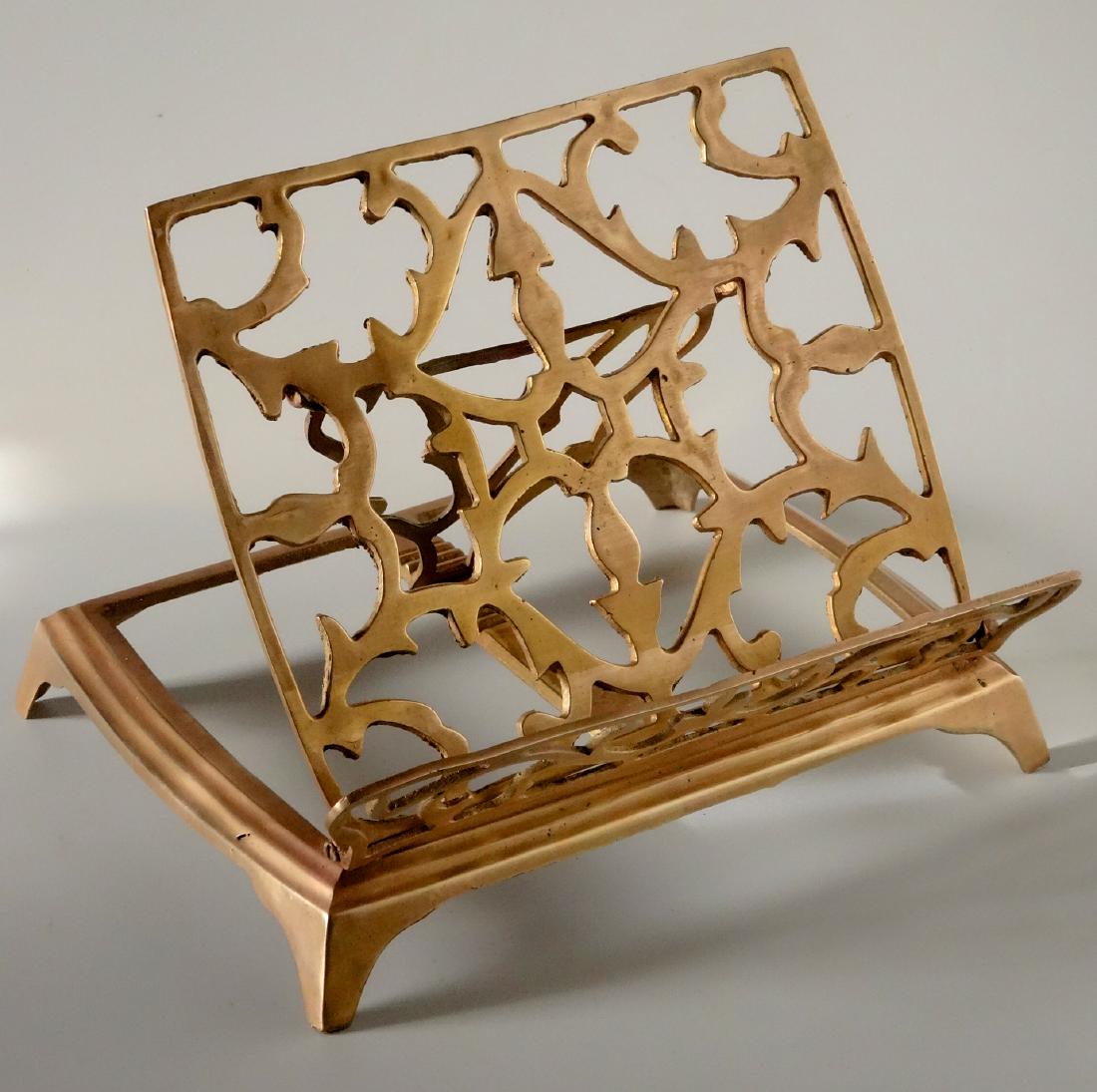 Fretwork Brass Book Bible Stand Cookbook Holder (1 of 6)
