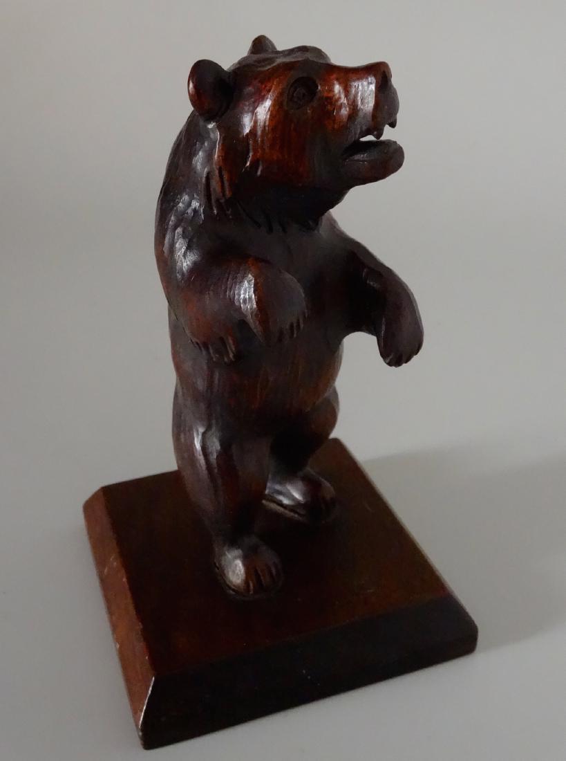 Good Old Black Forest Bear Carved Figurine Jeweled Eyes (1 of 8)