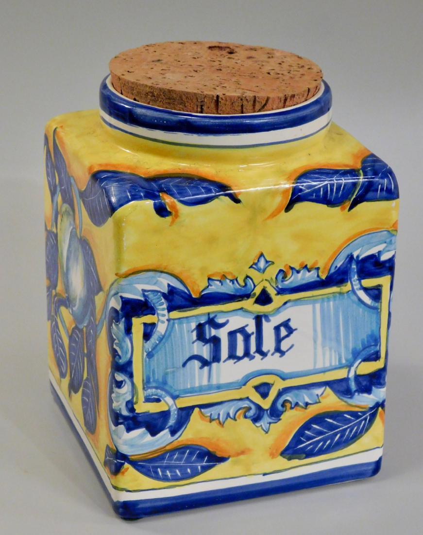 Italian Cucina Pottery Salt Kitchen Container Hand (1 of 3)