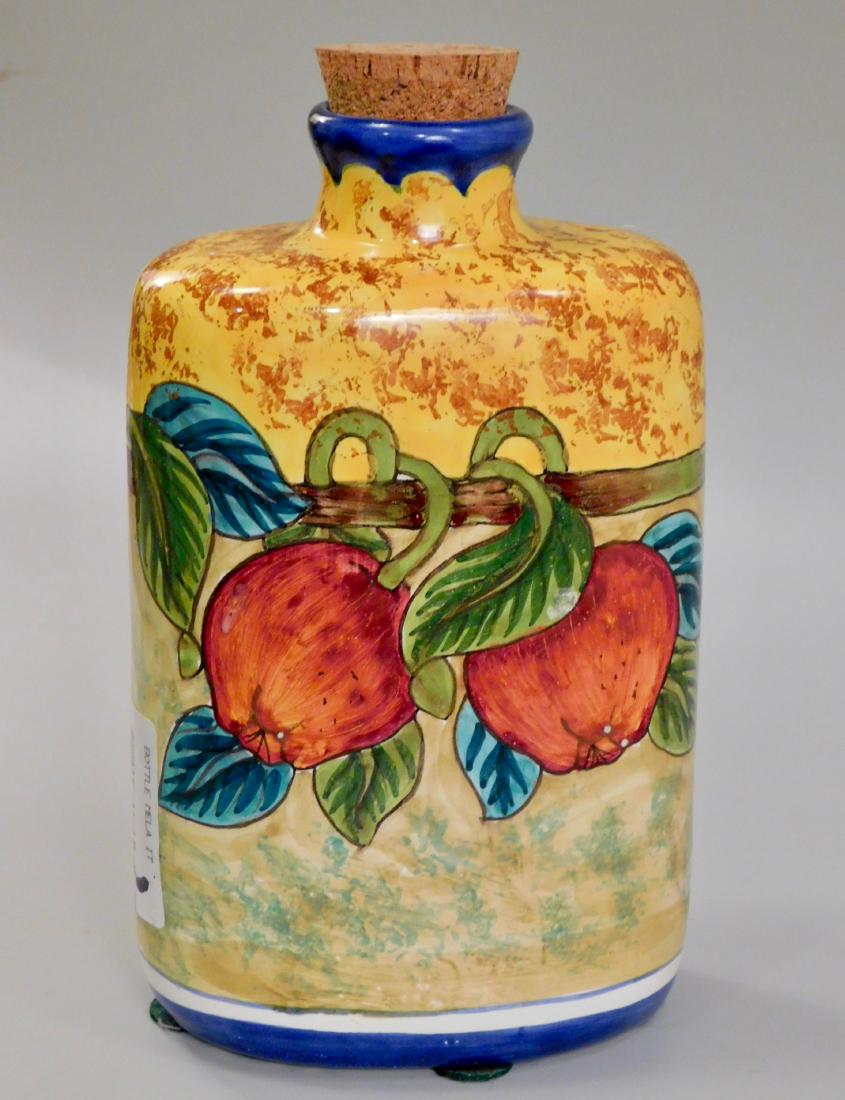Italian Positano Pottery Hand Painted Apple Flask (1 of 4)