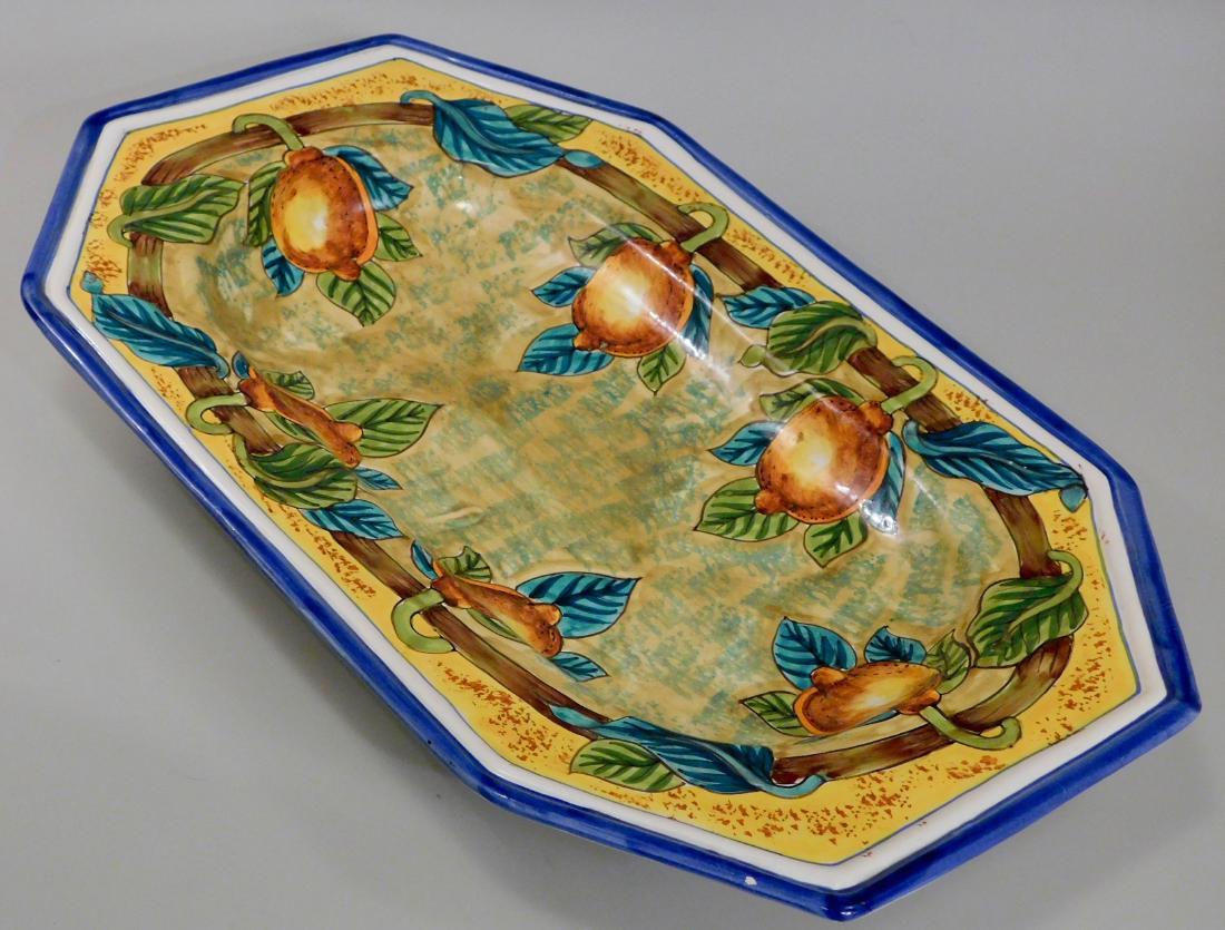 Large Italian Pottery Hand Painted Tray Limoni Colorful (1 of 4)