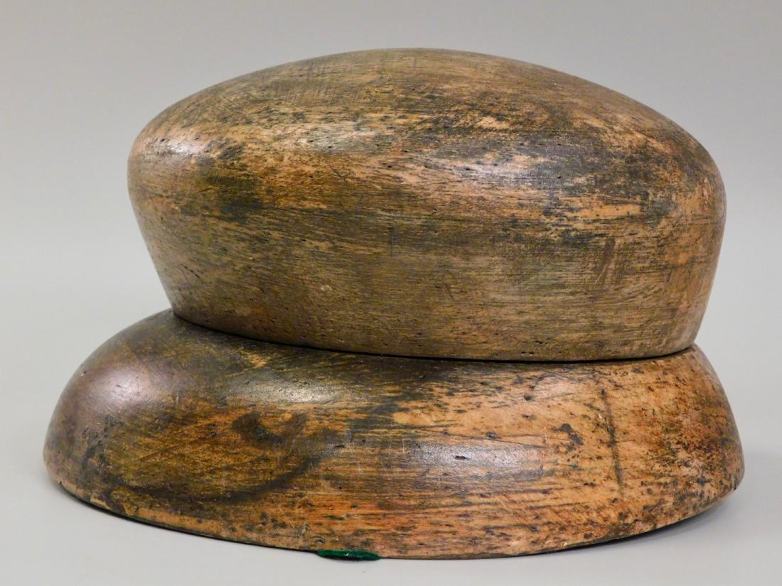 Vintage Millinery Wood Hat Form 2 Part Hat Block (1 of 4)