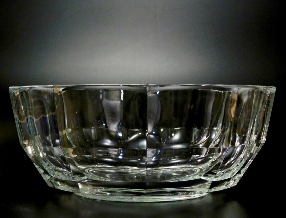 Italian Paneled Crystal Glass Bowl: Italian Paneled Crystal Glass Bowl Approximately 3 5/8 x 9 1/8 inches in diameter. This lot is part of inventory from a closed antique store, which we will be auctioning during the next several months