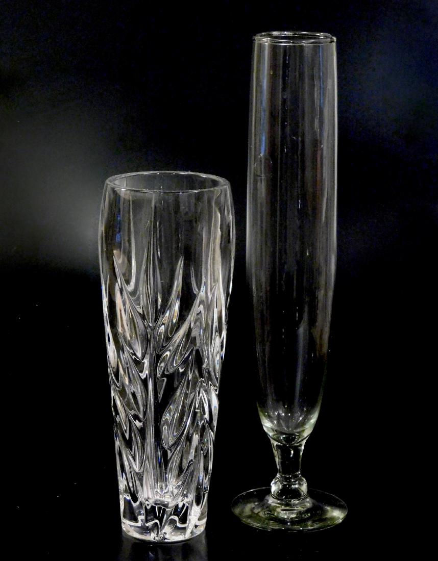 Soliflore Crystal Footed Glass Vase Lot of 2 Vases (1 of 3)