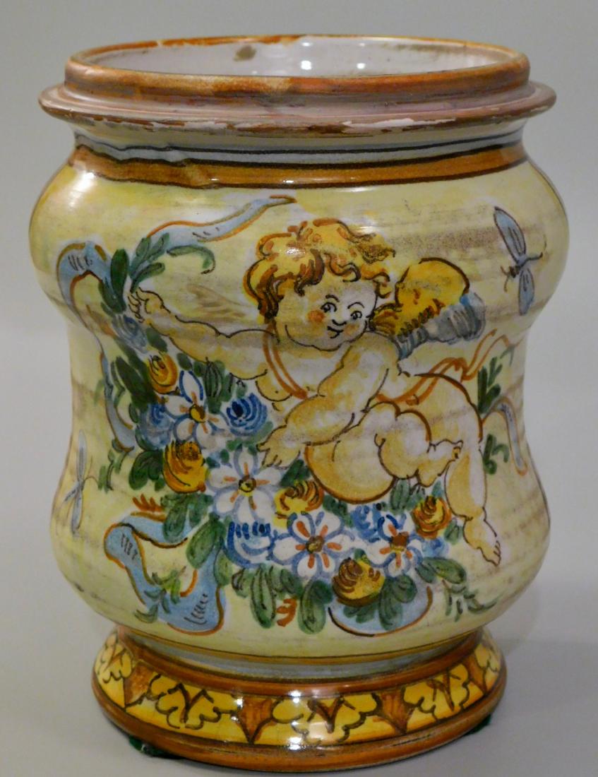 Castelli Ceramic Majolica Putto Vase Pharmacy Jar Hand (1 of 6)