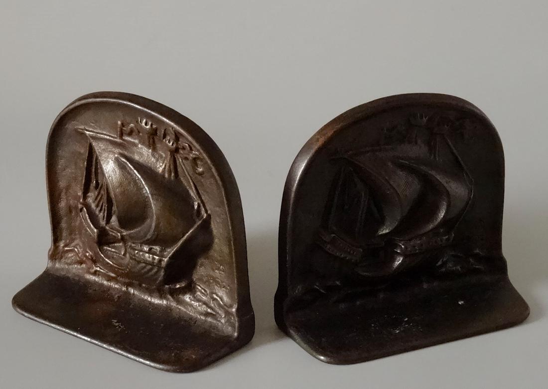 Art Deco Nautical Ship Cast Iron Bookends c.1925 Vintag (1 of 6)