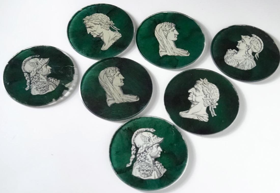 Vintage Barware Classic Decoupage Green Mirrored (1 of 6)