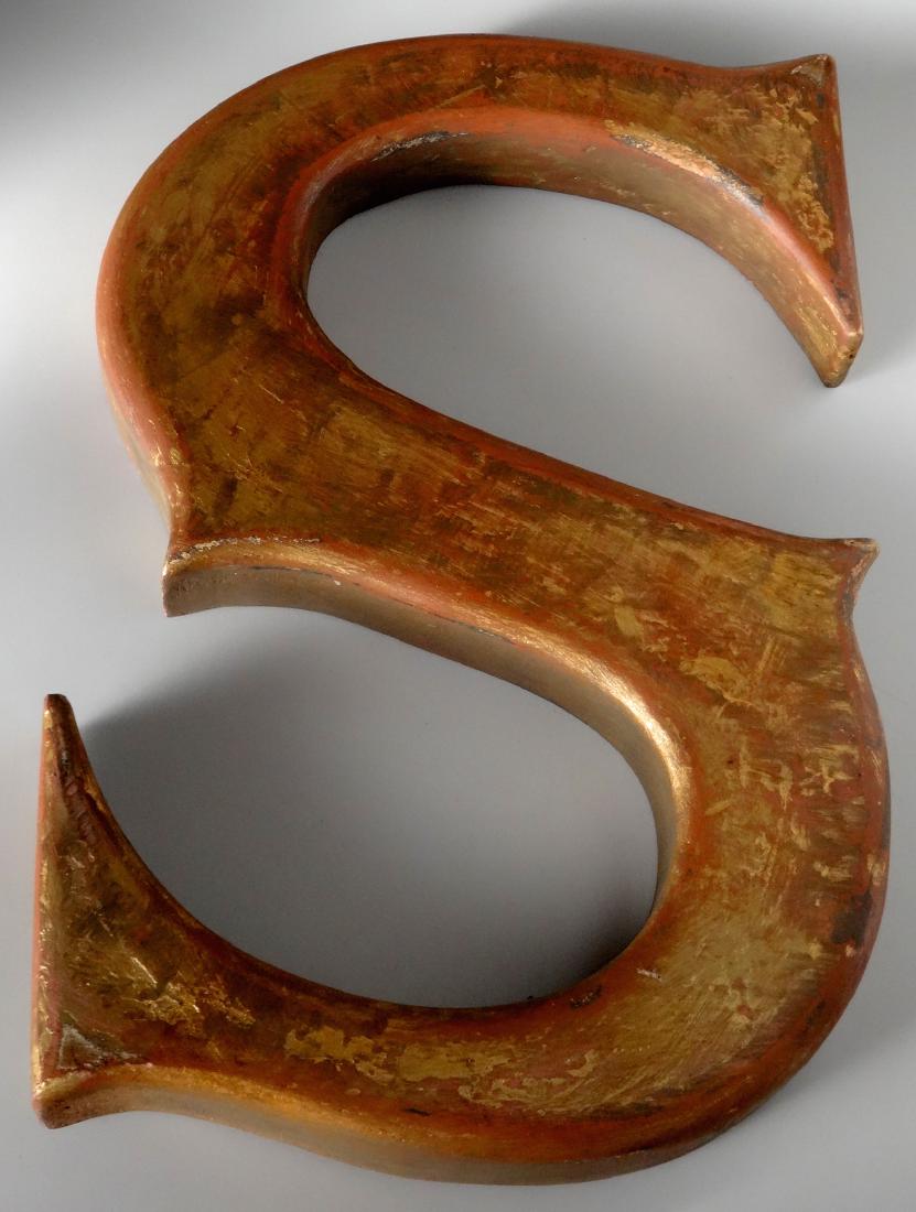 Large Antique Store Advertising Sign Letter S (1 of 8)