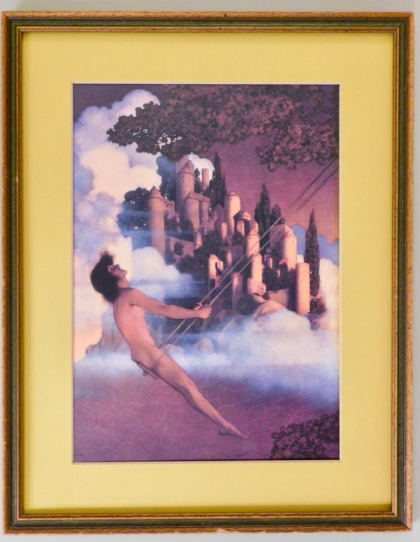 Art Deco Period Frame The Dinkey Bird Maxfield Parrish: Art Deco Period Frame The Dinkey Bird Maxfield Parrish Print Print size: wiewable area approximately 10 3/8 x 7 3/8 inches; 14 3/16 x11 1/8 inches framed.