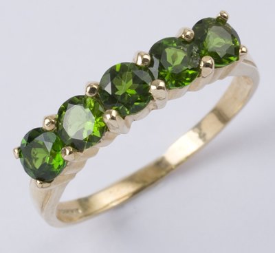 Ladies' chrome diopside ring