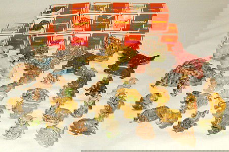 Wade Whimsies etc: Wade Whimsies, various (25) and Whoppas (7), all boxed, plus Wade tortoise lidded tray and spaniel figurine (34)