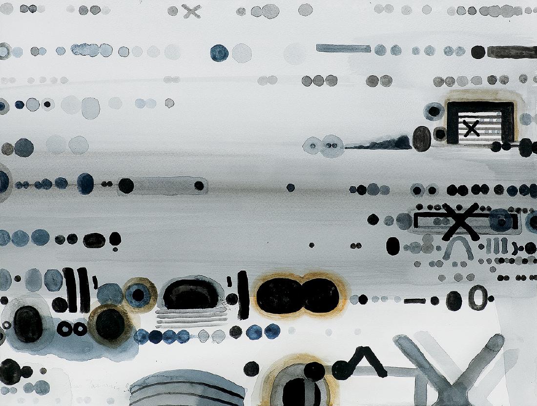 Tarasin Jan - SITUATION XII, 1993: Tarasin Jan - SITUATION XII, 1993, - 31 x 40.5cm - watercolour, ind. ink, brush, paper
