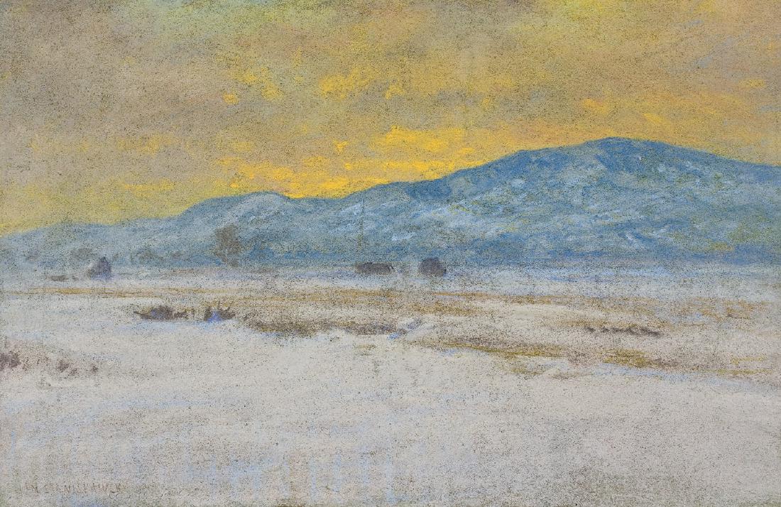 Stanislawski Jan - MOUNTAIN LANDSCAPE, CIRCA 1900: Stanislawski Jan - MOUNTAIN LANDSCAPE, CIRCA 1900, - 24.1 x 36.9cm - pastel,carton