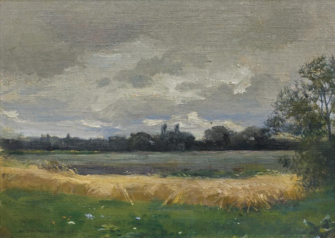 Stanislawski Jan - EVENING SUNSET (BEFORE THE STORM),: Stanislawski Jan - EVENING SUNSET (BEFORE THE STORM), C. 1895, - 24 x 32.5cm - oil, canvas on cardboard