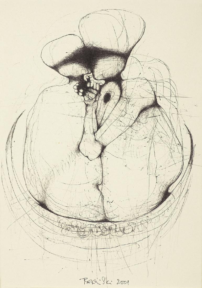 Beksinski Zdzislaw - UNTITLED, 2001: Beksinski Zdzislaw - UNTITLED, 2001, - 29 x 20.5cm - ballpen, paper