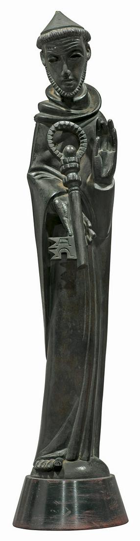 Lambert-Rucki Jean - SAINT PETER, BEFORE 1976: Lambert-Rucki Jean - SAINT PETER, BEFORE 1976, - 44,7 x 8,0cm - patinated bronze, wood ♣ 5 % of the droit de suite will be added to the hammer price