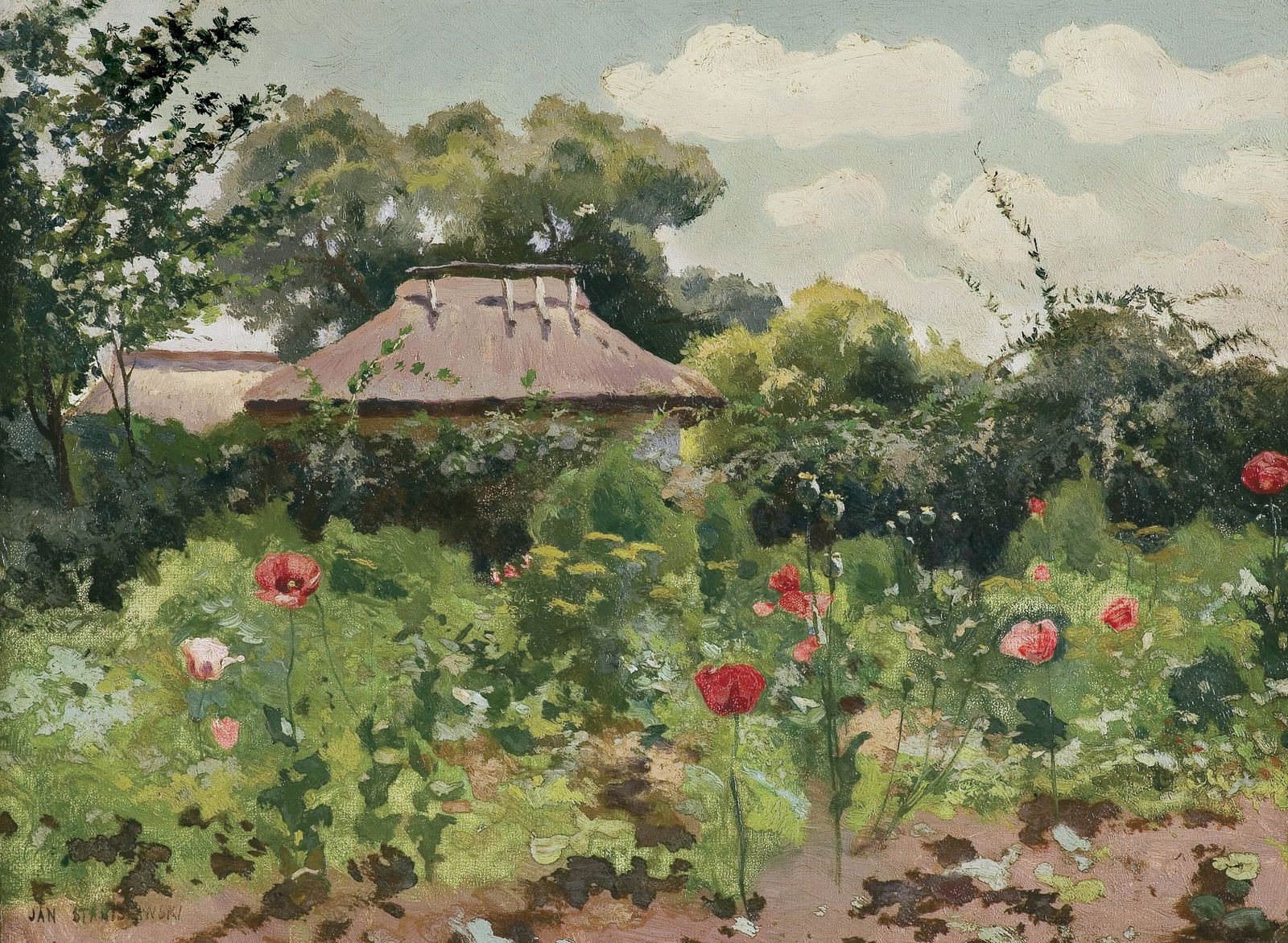 Stanislawski Jan - POPPIES IN THE GARDEN, 1880-1890: Stanislawski Jan - POPPIES IN THE GARDEN, 1880-1890, - 22,1 x 30,9cm - oil, canvas