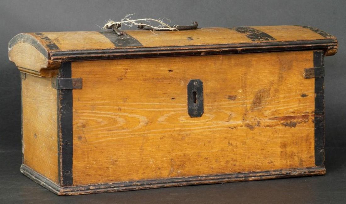 AMERICAN GRAIN PAINTED AND IRON MOUNTED PINE TRUNK (1 of 3)