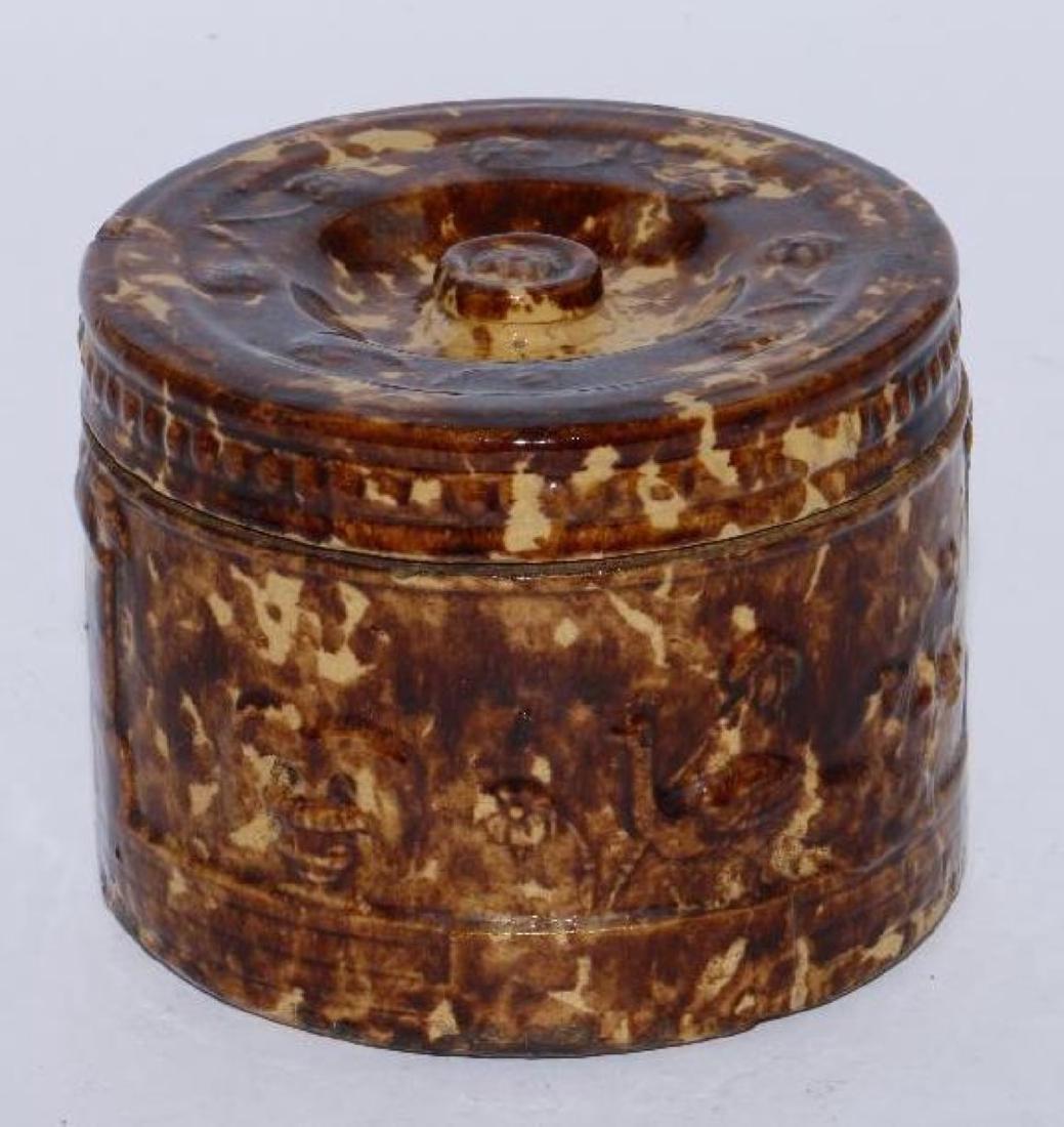 A BENNINGTON TOBACCO JAR, 19THC. (1 of 5)