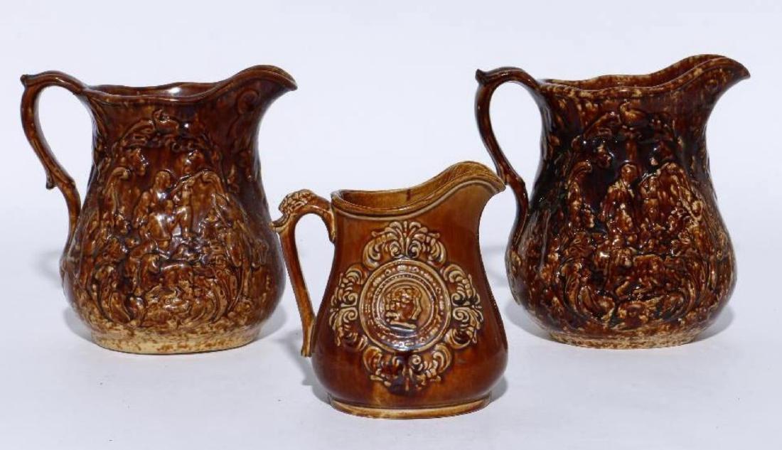 THREE BENNINGTON PITCHERS, 19THC. (1 of 4)