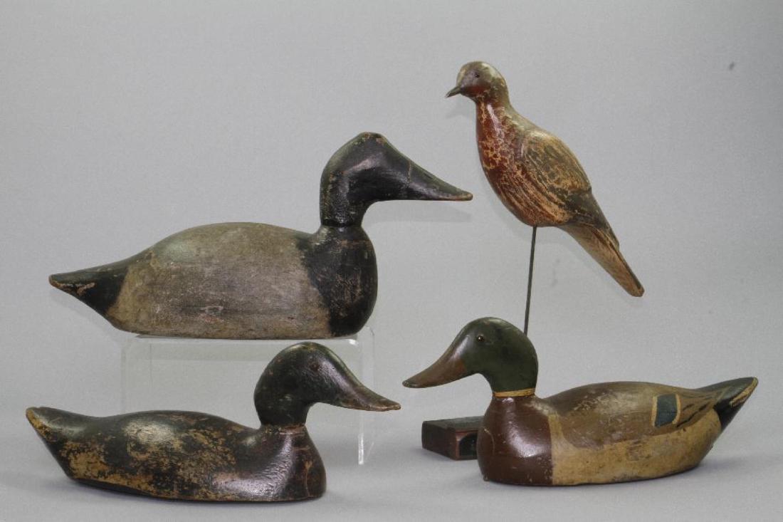 THREE AMERICAN PAINTED DECOYS, AND A SHORE BIRD, 20THC. (1 of 7)