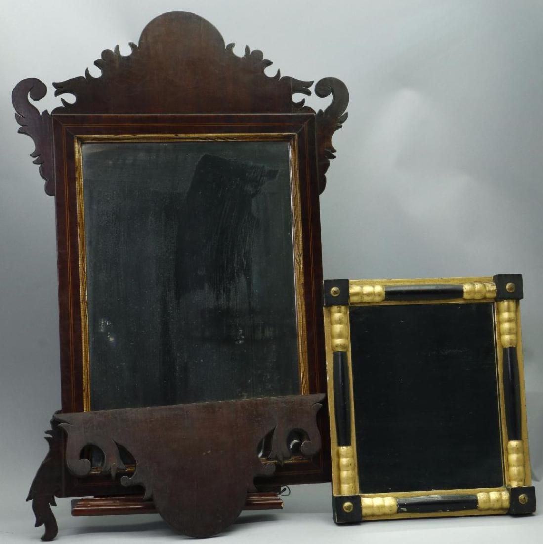 A FEDERAL MAHOGANY INLAID MIRROR, 19THC. (1 of 2)