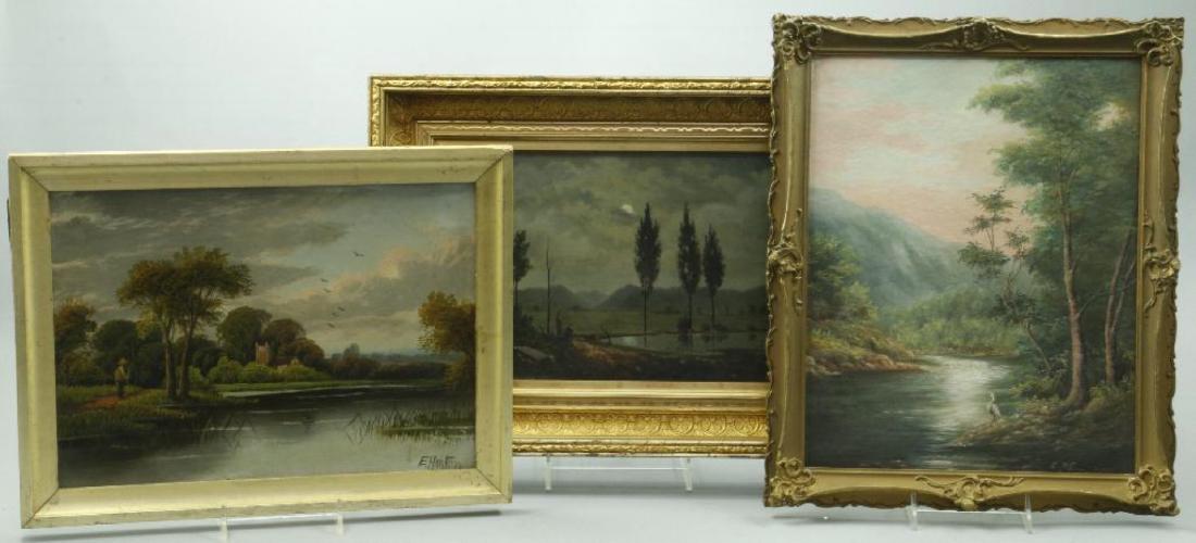 3 AMERICAN OIL LANDSCAPE PAINTINGS (1 of 5)