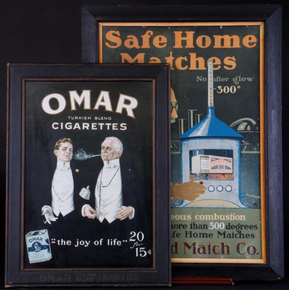 2 ADVERTISING POSTERS CIGARETTES & MATCHES (1 of 5)