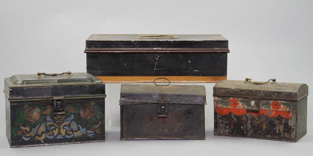 4 AMERICAN PAINTED TIN DOCUMENT BOXES, 19TH CENTURY (1 of 5)