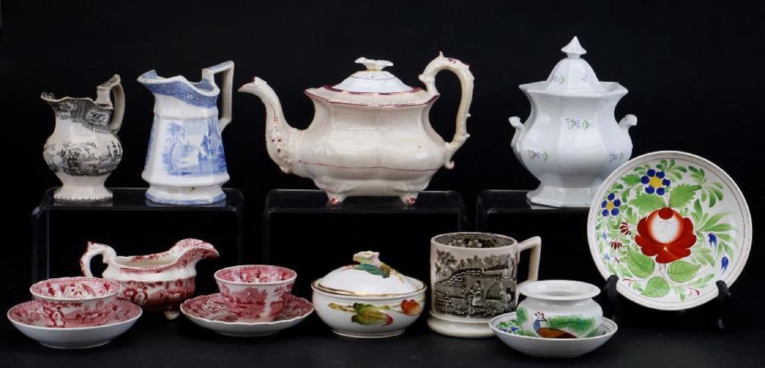 14 PIECES ENGLISH CERAMIC TABLEWARE PRINTED OR PAINTED (1 of 10)