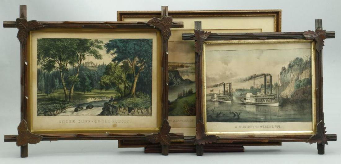 4 CURRIER & IVES HAND COLORED LITHOGRAPHS (1 of 9)