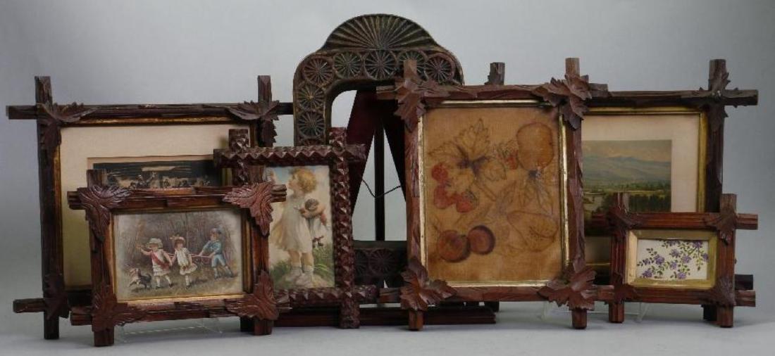 7 VICTORIAN TRAMP ART OR RUSTIC CARVED FRAMES (1 of 8)