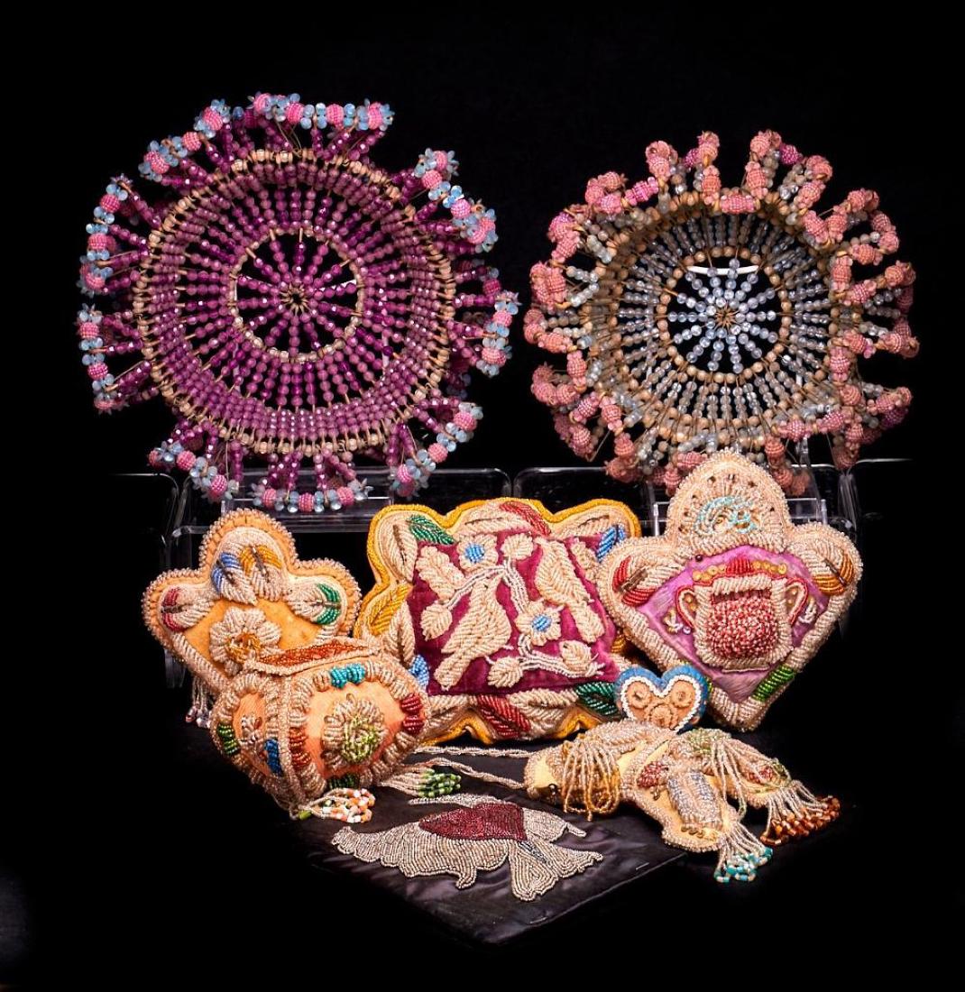 9 PIECES NATIVE AMERICAN BEADWORK (1 of 3)