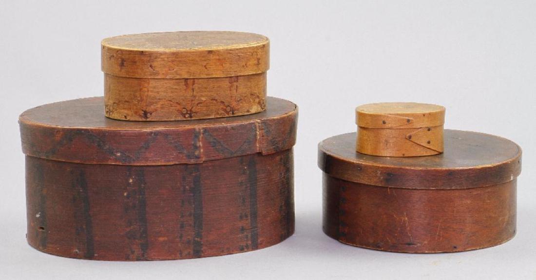 3 OVAL & 1 CIRCULAR BENTWOOD BOXES (1 of 3)