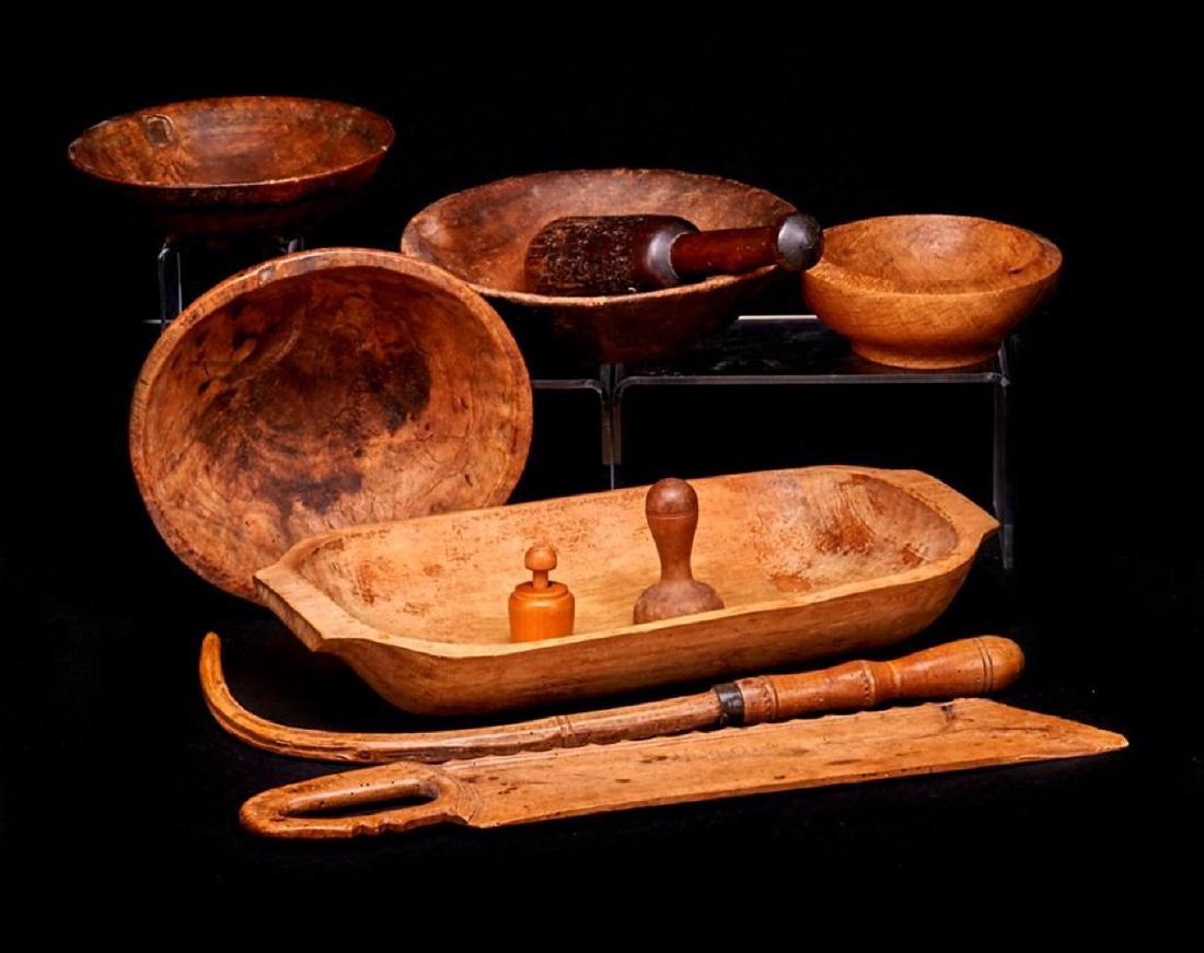 10 PIECES WOOD KITCHEN & TREEN WARE (1 of 2)