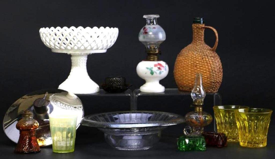 14 PIECES AMERICAN & OTHER COLORED & CLEAR GLASS (1 of 5)