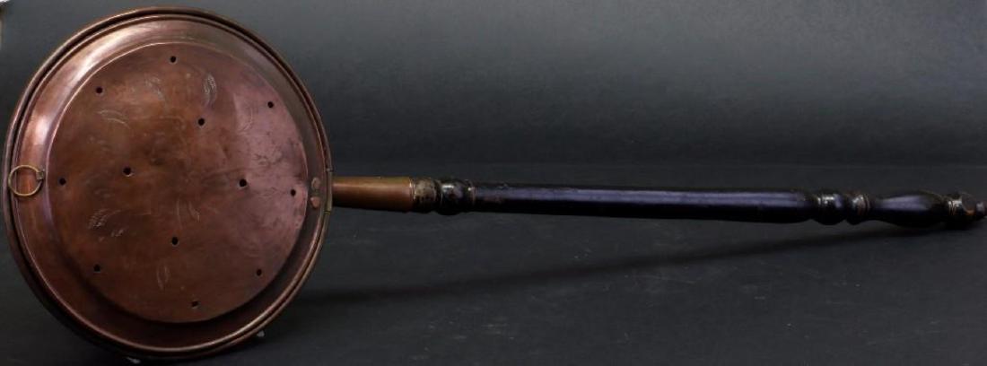 ENGLISH ENGRAVED COPPER BED WARMER (1 of 5)