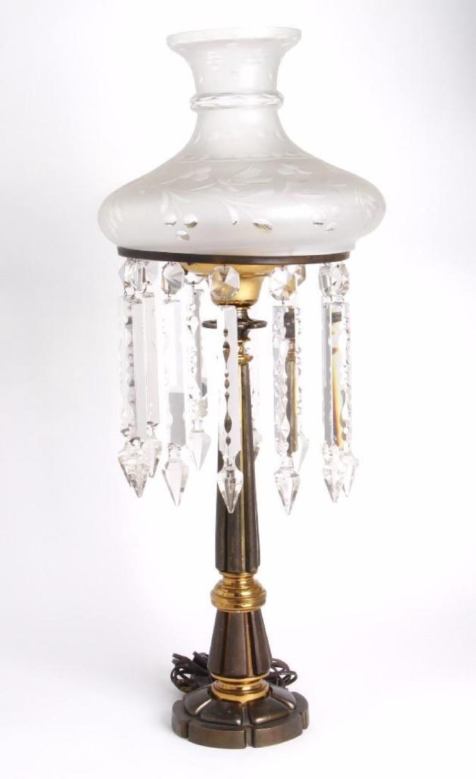 FINE CORNELIUS & CO GILT & PATINATED BRASS SOLAR LAMP (1 of 5)