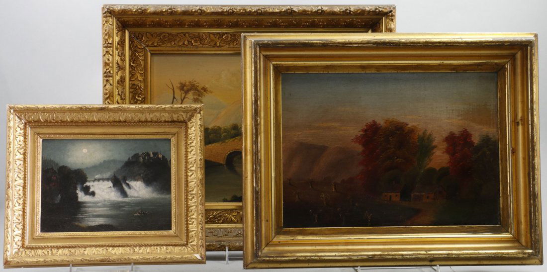 3 AMERICAN OIL LANDSCAPE PAINTINGS (1 of 4)