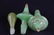 6 BOHEMIAN COLORED GLASS DRESSER BOTTLES & DRESSER JAR - 6