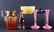6 PIECES VICTORIAN COLORED GLASS